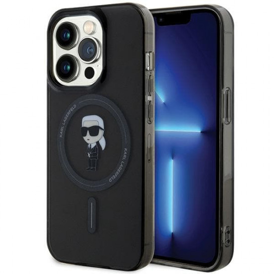 Karl Lagerfeld KLHMP15LHFCKNOK iPhone 15 Pro 6.1" black hardcase IML Ikonik MagSafe