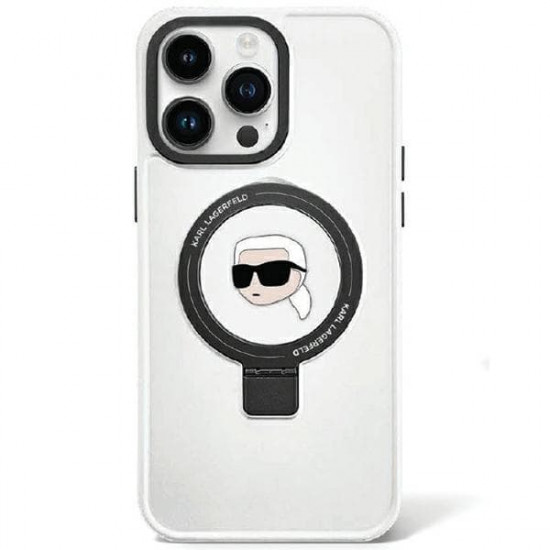 Karl Lagerfeld KLHMP15LHMRSKHH iPhone 15 Pro 6.1" white hardcase Ring Stand Karl Head MagSafe