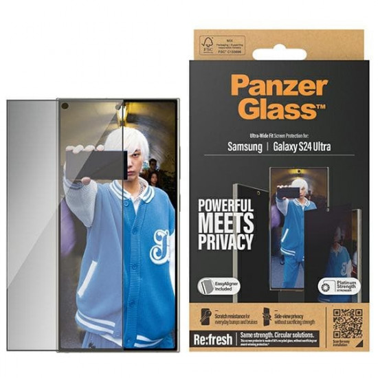 PanzerGlass Ultra-Wide Fit Samsung Galaxy S24 Ultra S928 Privacy Screen Protection Easy Aligner Included P7352