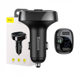 Baseus T typed Transmitter FM Bluetooth 2xUSB microSD (black) Baseus T typed Transmitter FM Bluetooth 2xUSB microSD (black)