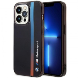 BMW Case BMHCP14L22HVGV iPhone 14 Pro 6.1" black IML Tricolor Stripe