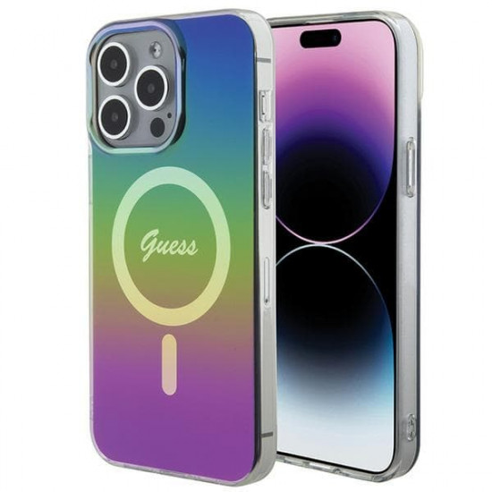 Guess GUHMP15LHITSK iPhone 15 Pro 6.1" rainbow hardcase IML Iridescent MagSafe