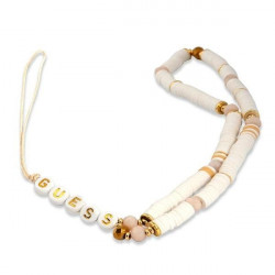 Guess pendant GUSTPEARW Phone Strap white Heishi Beads