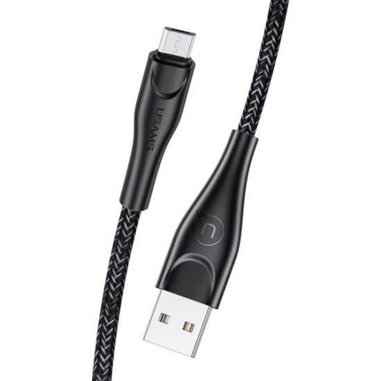 USAMS Nylon Cable U41 microUSB 1m 2A black SJ393USB01 (US-SJ393) Fast Charge