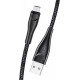 USAMS Nylon Cable U41 microUSB 1m 2A black SJ393USB01 (US-SJ393) Fast Charge