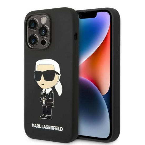 Karl Lagerfeld KLHMP14XSNIKBCK Apple iPhone 14 Pro Max hardcase black Silicone NFT Ikonik Magsafe