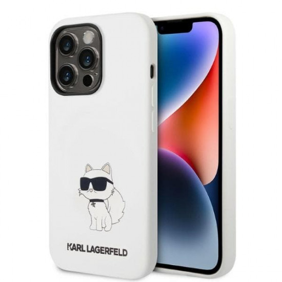 Karl Lagerfeld KLHMP14LSNCHBCH Apple iPhone 14 Pro hardcase white Silicone Choupette MagSafe