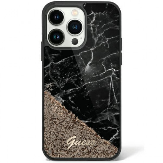 Guess GUHCP14XLCSGSGK iPhone 14 Pro Max 6.7" black hardcase Liquid Glitter Marble