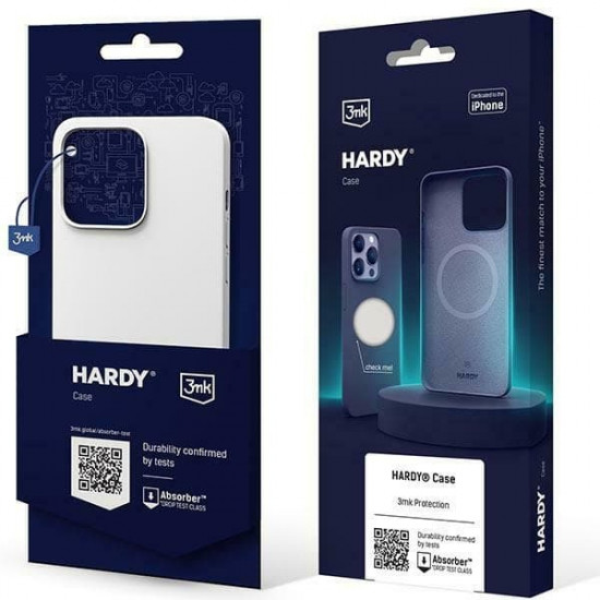 3MK Hardy Case iPhone 15 Pro Max 6.7" silver-white MagSafe