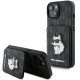 Karl Lagerfeld KLHCP15SSAKCNSCK iPhone 15 6.1" black hardcase Saffiano Cardslots and Stand Monogram Choupette