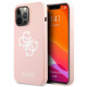Guess GUHCP13LLS4GWPI iPhone 13 Pro / 13 6.1 &quot;pink / pink hard case Silicone 4G Logo
