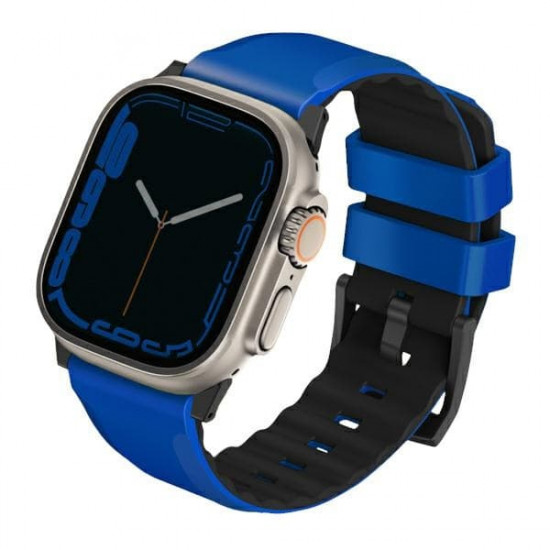 UNIQ Linus Band Apple Watch 4/5/6/7/SE/8/Ultra 44/45/49mm Airosoft Silicone racing blue