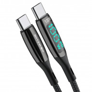 BlitzWolf BW-TC23 USB-C/USB-C Cable LED Display 100W, 0.9m (black)