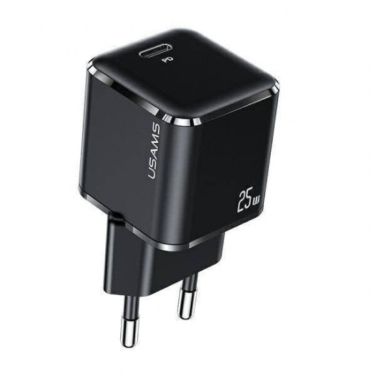 USAMS Wall Charger 1xUSB-C T42 mini 25W Super SI 5V-3A PD3.0 Fast Charging black CC140TC01 (US-CC140)