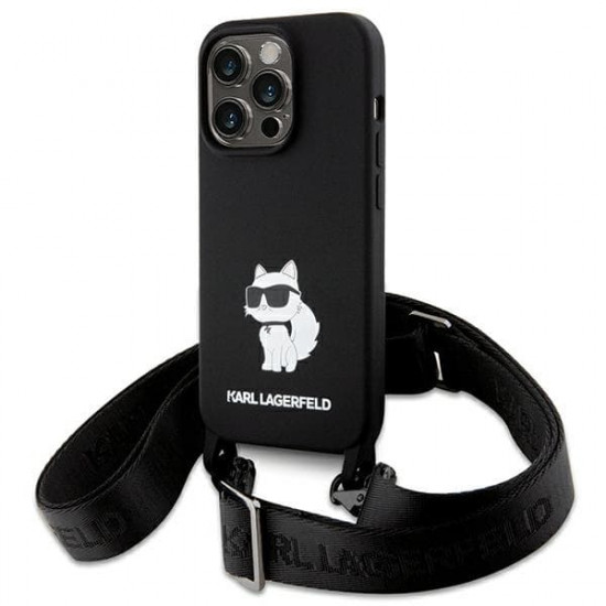 Karl Lagerfeld KLHCP15XSCBSCNK iPhone 15 Pro Max 6.7" hardcase black Crossbody Silicone Choupette