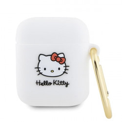 Hello Kitty HKA23DKHSH Airpods 1/2 cover white Silicone 3D Kitty Head