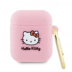 Hello Kitty HKA23DKHSP Airpods 1/2 cover pink Silicone 3D Kitty Head