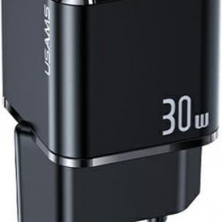 USAMS Wall Charger 1xUSB-C T45 mini 30W PD3.0 Fast Charging black CC148TC01 (US-CC148)