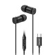 USAMS EP-46 Earphones black 1,2m HSEP4603