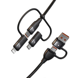 Usams  Data Cable 6in1 U85 (US SJ645)  Fast Charging PD100W, USB, Type C to Lightning, Micro USB, USB C, 1.2m  Black Usams  Data Cable 6in1 U85 (US SJ645)  Fast Charging PD100W, USB, Type C to Lightning, Micro USB, USB C, 1.2m  Black