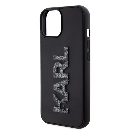 Karl Lagerfeld KLHCP15M3DMBKCK iPhone 15 Plus / 14 Plus 6.7" black hardcase 3D Rubber Glitter Logo