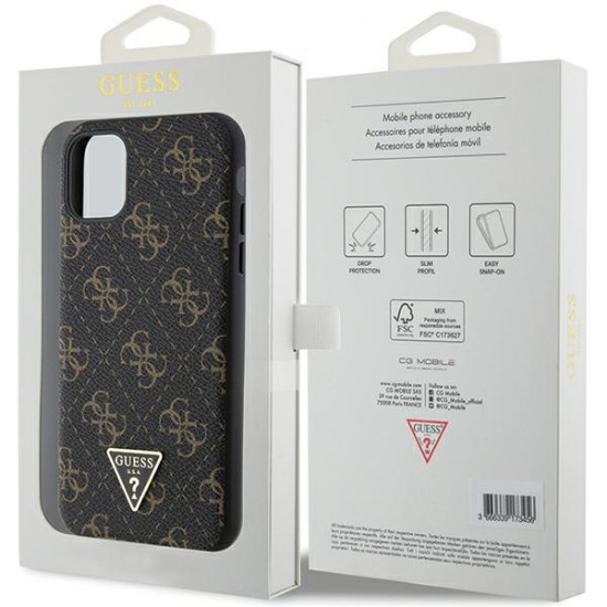 Guess GUHCN61PG4GPK iPhone 11 / Xr 6,1" black hardcase 4G Triangle Metal Logo