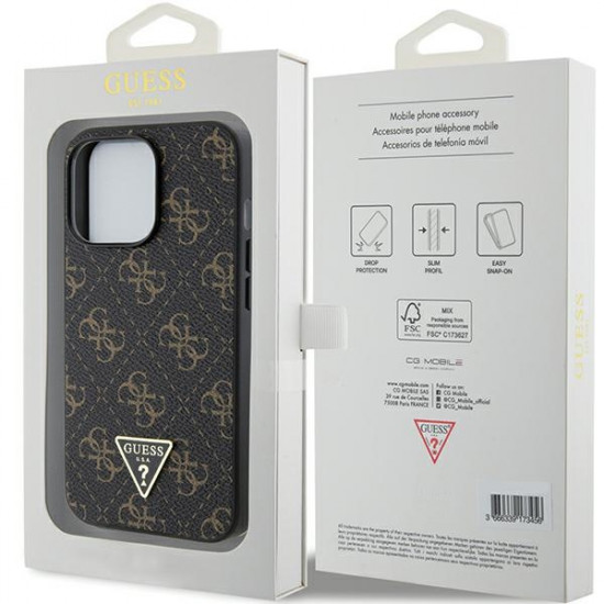 Guess GUHCP14LPG4GPK iPhone 14 Pro 6.1" black hardcase 4G Triangle Metal Logo