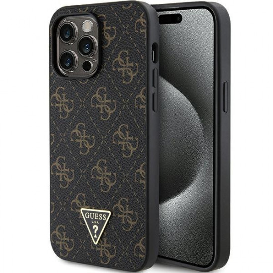 Guess GUHCP15LPG4GPK iPhone 15 Pro 6.1" black hardcase 4G Triangle Metal Logo