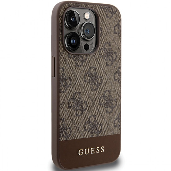 Guess GUHCP15XG4GLBR iPhone 15 Pro Max 6.7" brown hardcase 4G Stripe Collection