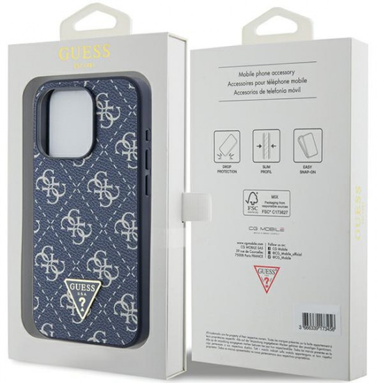 Guess GUHCP15XPG4GPB iPhone 15 Pro Max 6.7" blue hardcase 4G Triangle Metal Logo