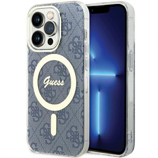 Guess GUHMP15LH4STB iPhone 15 Pro 6.1" blue hardcase IML 4G MagSafe