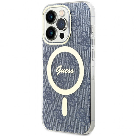 Guess GUHMP15LH4STB iPhone 15 Pro 6.1" blue hardcase IML 4G MagSafe