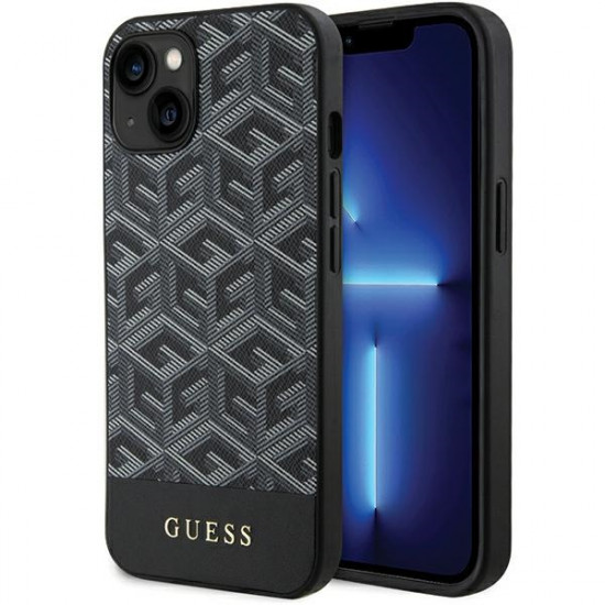 Guess GUHMP15SHGCFSEK iPhone 15 / 14 / 13 6.1" black hardcase GCube Stripes MagSafe