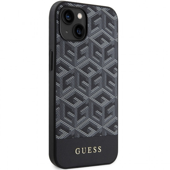 Guess GUHMP15SHGCFSEK iPhone 15 / 14 / 13 6.1" black hardcase GCube Stripes MagSafe