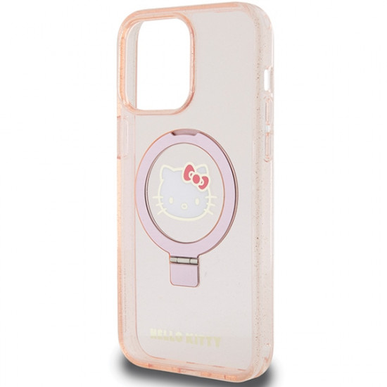 Hello Kitty HKHMP15XHRSGEP iPhone 15 Pro Max 6.7" pink hardcase Ring Stand Glitter Electrop Logo MagSafe Hello Kitty HKHMP15XHRSGEP iPhone 15 Pro Max 6.7" pink hardcase Ring Stand Glitter Electrop Logo MagSafe