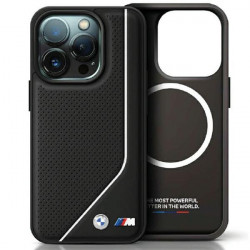 BMW BMHMP15S23PUCPK iPhone 15 / 14 / 13 6.1" black hardcase Perforated Twisted Line MagSafe
