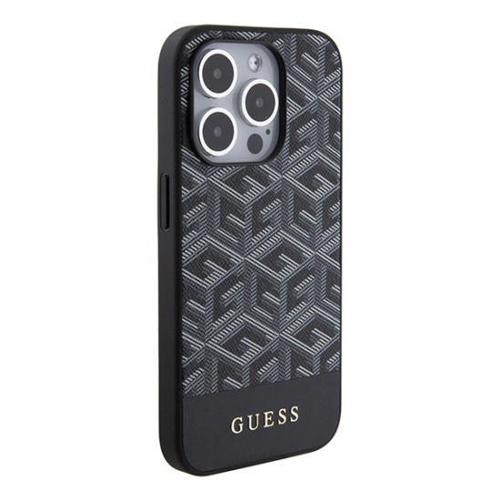 Guess GUHMP15XHGCFSEK iPhone 15 Pro Max 6.7" black hardcase GCube Stripes MagSafe