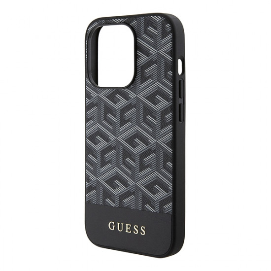 Guess GUHMP15XHGCFSEK iPhone 15 Pro Max 6.7" black hardcase GCube Stripes MagSafe