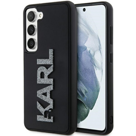 Karl Lagerfeld KLHCS23M3DMBKCK S23+ S916 black hardcase 3D Rubber Glitter Logo