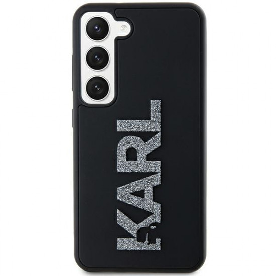 Karl Lagerfeld KLHCS23M3DMBKCK S23+ S916 black hardcase 3D Rubber Glitter Logo