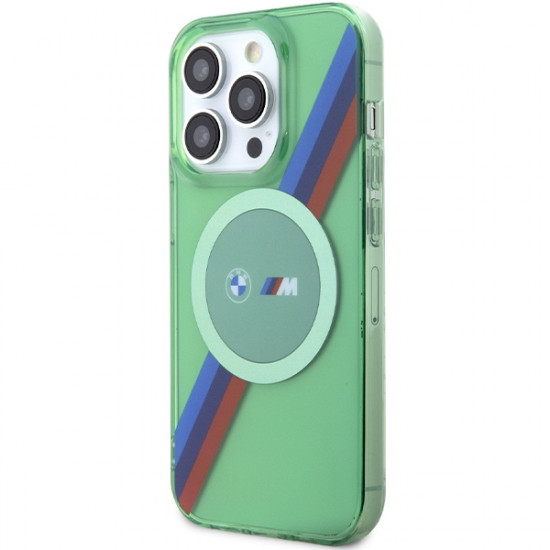 BMW BMHMP15LHDTN iPhone 15 Pro 6.1" green hardcase M Tricolor Stripes MagSafe BMW BMHMP15LHDTN iPhone 15 Pro 6.1" green hardcase M Tricolor Stripes MagSafe