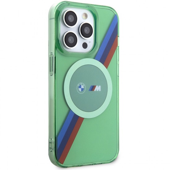 BMW BMHMP15LHDTN iPhone 15 Pro 6.1" green hardcase M Tricolor Stripes MagSafe BMW BMHMP15LHDTN iPhone 15 Pro 6.1" green hardcase M Tricolor Stripes MagSafe
