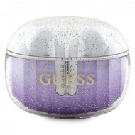 Guess Bluetooth Headphones GUTWSHDGKEEU TWS + Docking Station purple Glitter Gradient