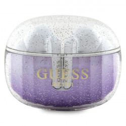 Guess Bluetooth Headphones GUTWSHDGKEEU TWS + Docking Station purple Glitter Gradient