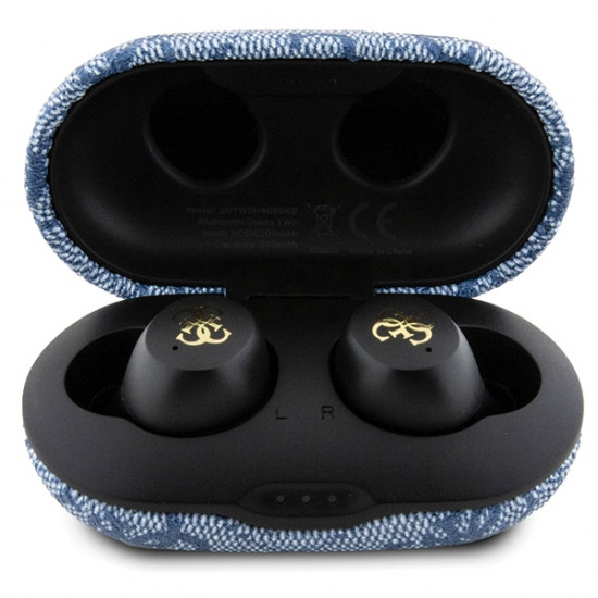 Guess Bluetooth Headphones GUTWSP4EGB TWS + Docking Station ENC blue 4G Metal