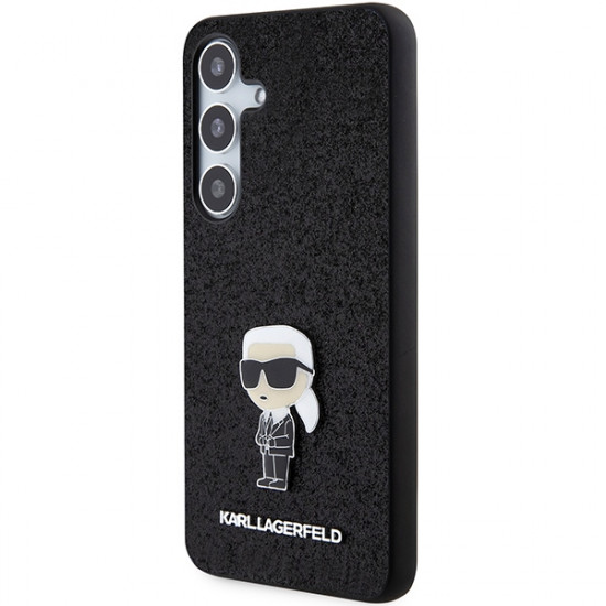 Karl Lagerfeld KLHCS24MGKNPSK S24+ S926 black hardcase Fixed Glitter Ikonik Logo Metal Pin