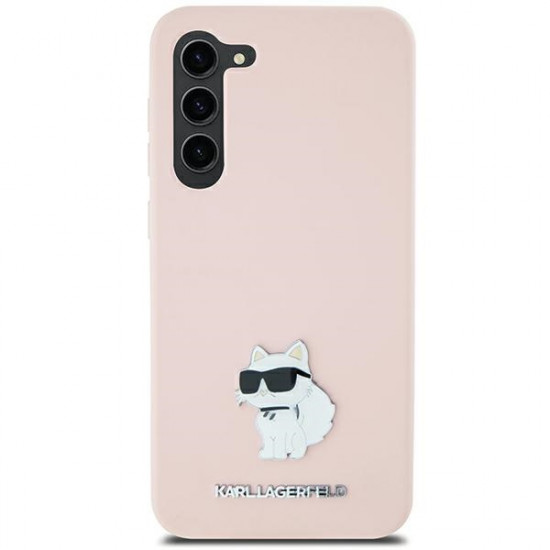 Karl Lagerfeld KLHCS23LSMHCNPP S23 Ultra S918 pink Silicone Choupette Metal Pin