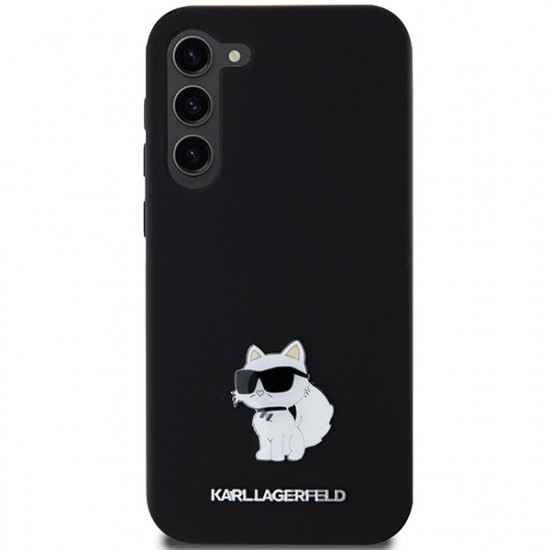 Karl Lagerfeld KLHCS23MSMHCNPK S23+ S916 black hardcase Silicone Choupette Metal Pin