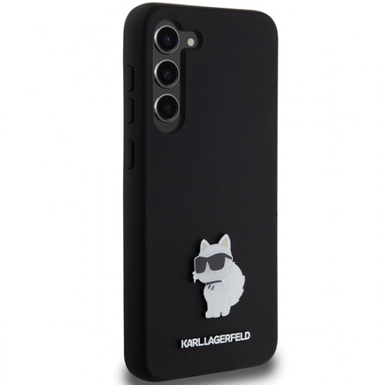 Karl Lagerfeld KLHCS23MSMHCNPK S23+ S916 black hardcase Silicone Choupette Metal Pin