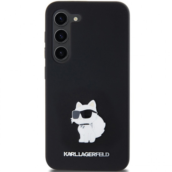 Karl Lagerfeld KLHCS23SSMHCNPK S23 S911 black hardcase Silicone Choupette Metal Pin